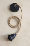 Ceiling Pendant Kit E27 - Twisted Jute-covered electrical cable (Black/White)