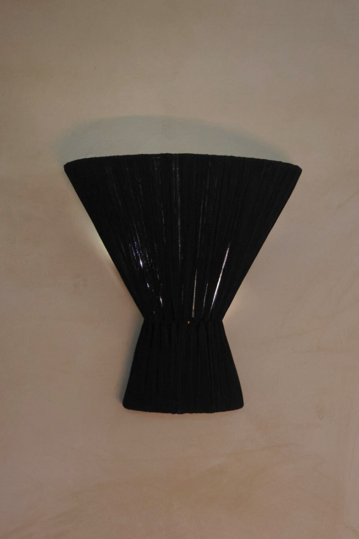 Flume Cloth Wall Light in Black - Hardwired or Plug-In