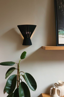 Flume Cloth Wall Light in Black - Hardwired or Plug-In