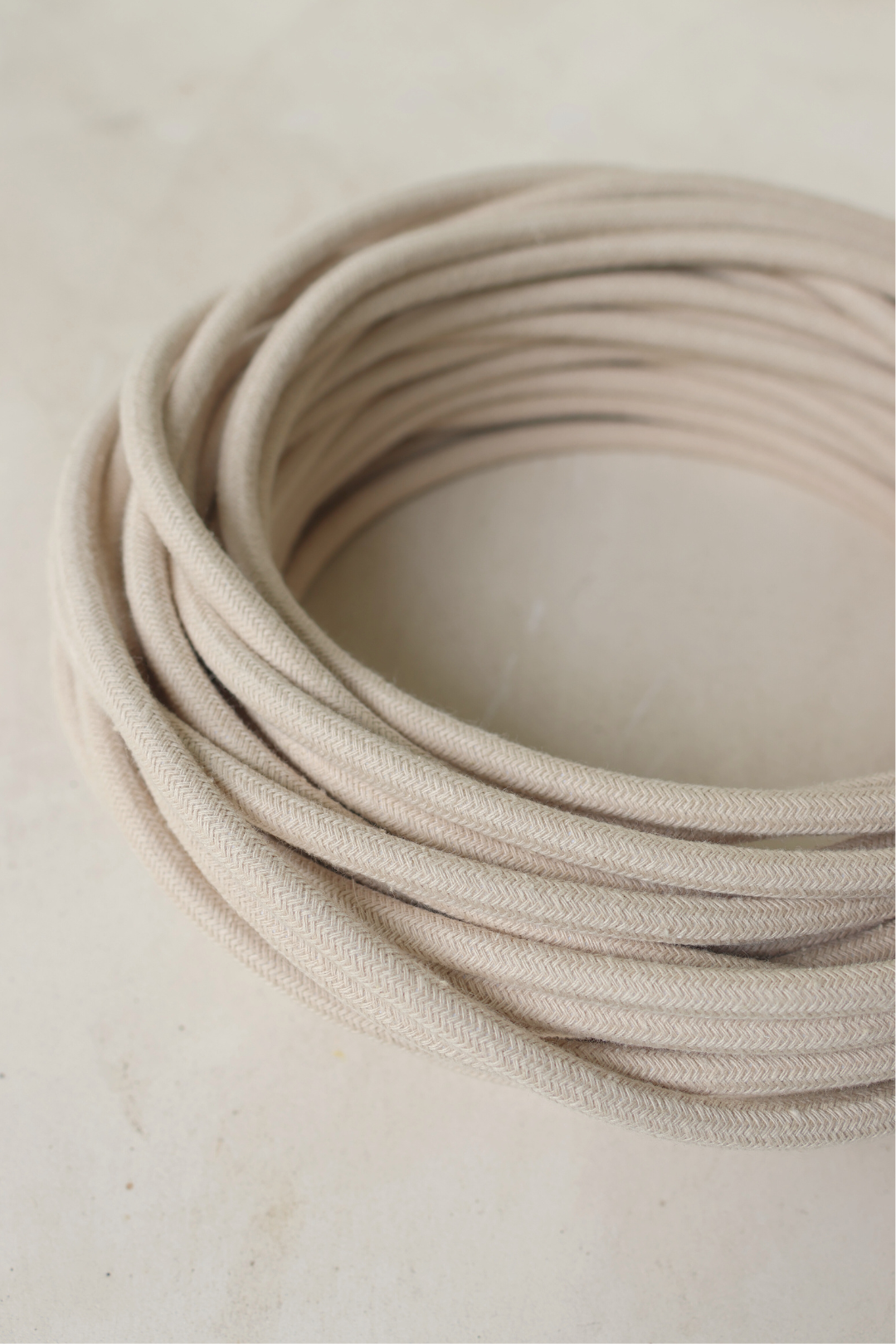 Ceiling pendant kit E27 - linen covered electrical cable (white)