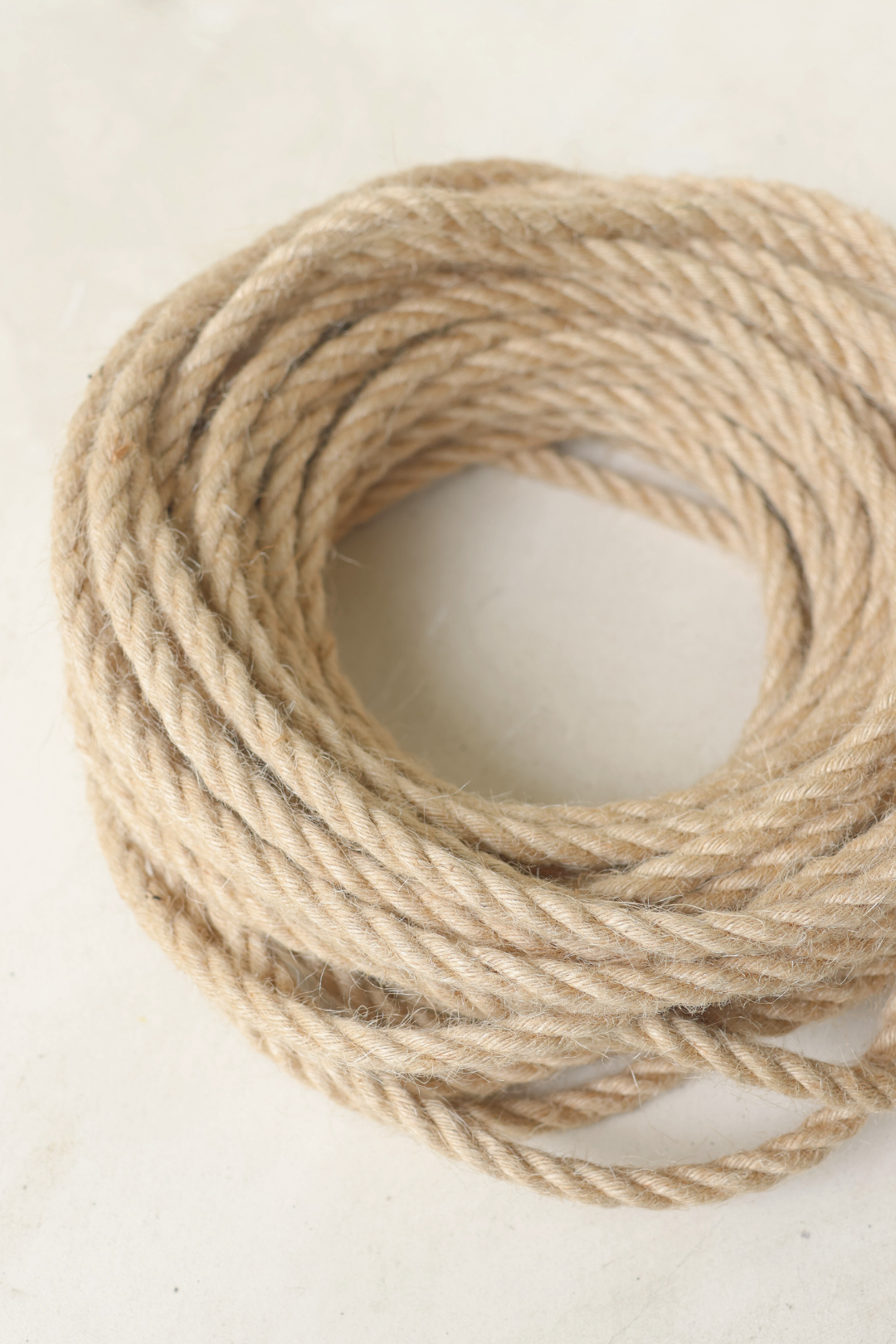 Ceiling pendant kit E27 - twisted jute-covered electrical cable (black/white)