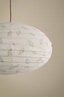 Little leaf prints on off-white linen