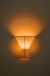 Off-white Flume cloth wall light - hardwired or plug-in