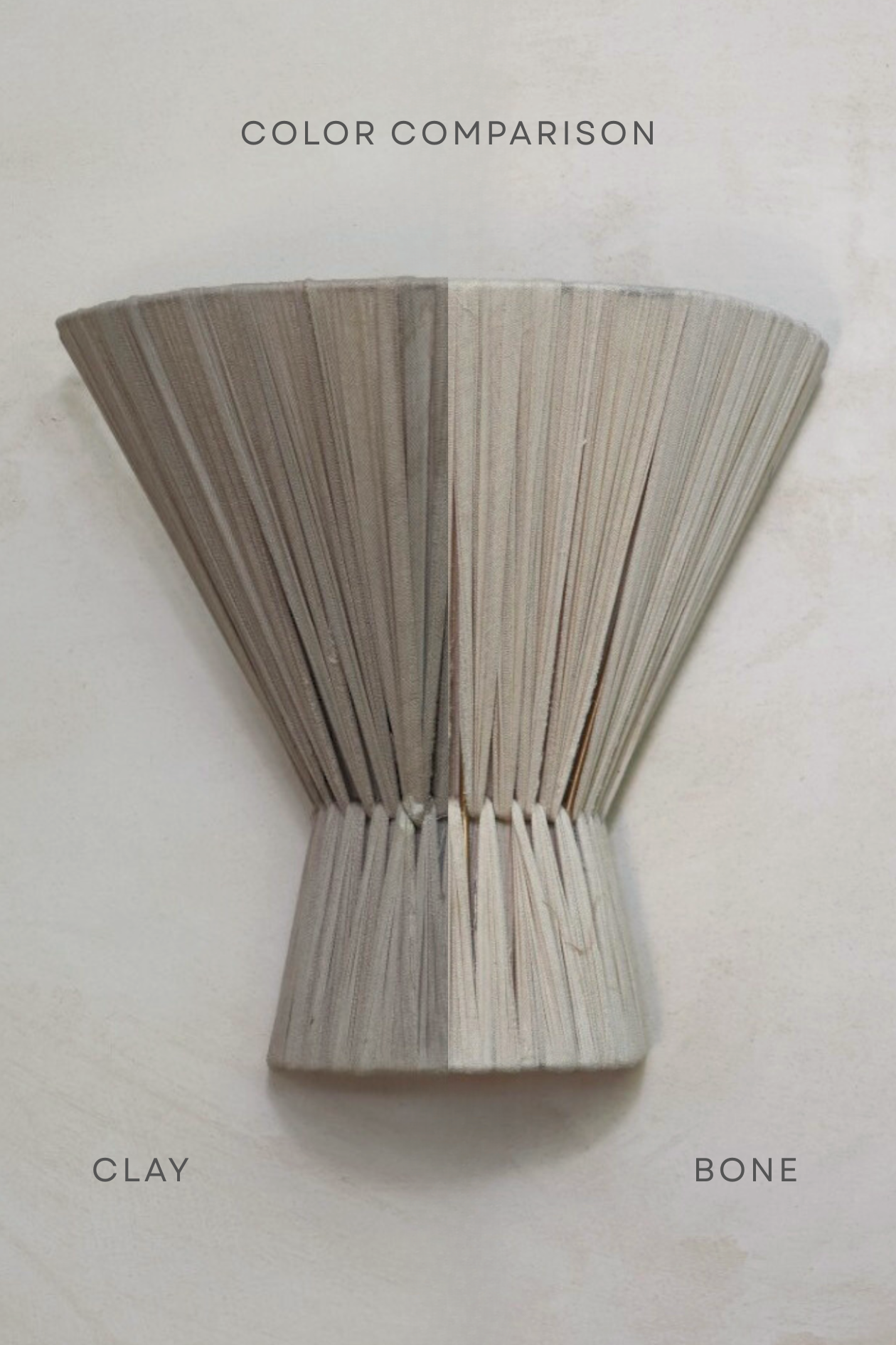 Comparison of 'Clay' and 'Bone' colors on a textured surface