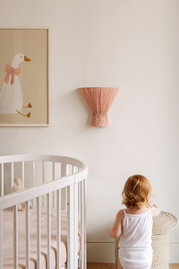 Blush Flume cloth wall light - hardwired or plug-in