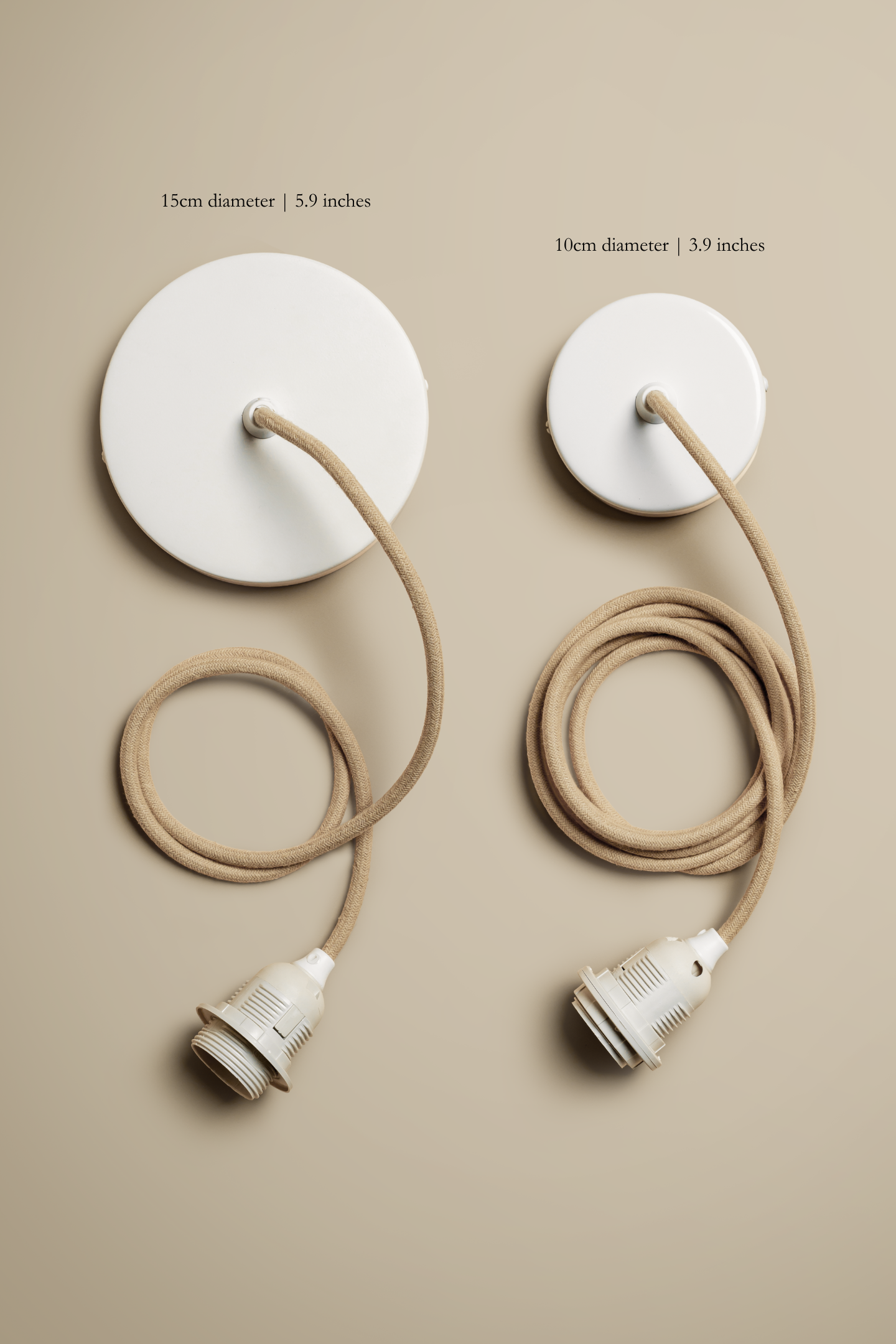 Ceiling pendant kit E27 - jute covered electrical cable (white)