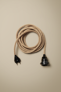 Jute covered plug-in electrical cable E27 | US, AU & EU plugs