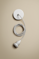 Ceiling pendant kit E27 - nylon white electrical cable