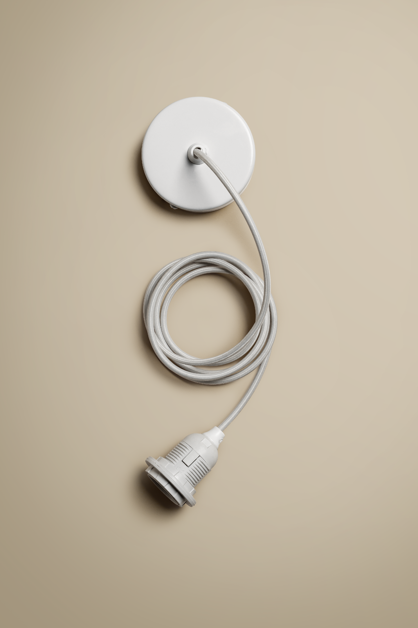 Ceiling pendant kit E27 - nylon white electrical cable