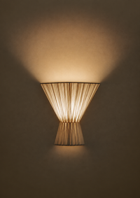 Off-white Flume cloth wall light - hardwired or plug-in