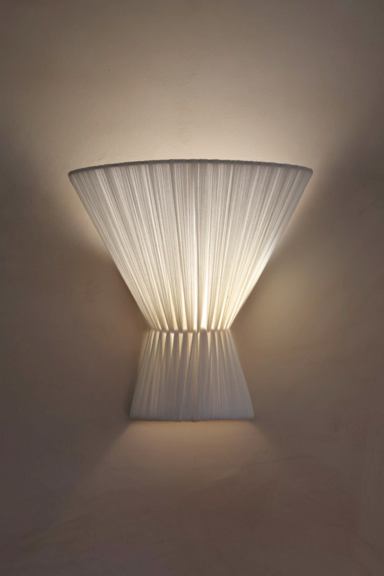 Flume Cloth Wall Light in Off-White - Hardwired or Plug-In