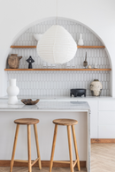 parlour linen pendant lights in off-white linen