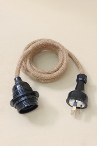 Jute Covered Plug-in Electrical Cable E27 | US, AU & EU Plugs