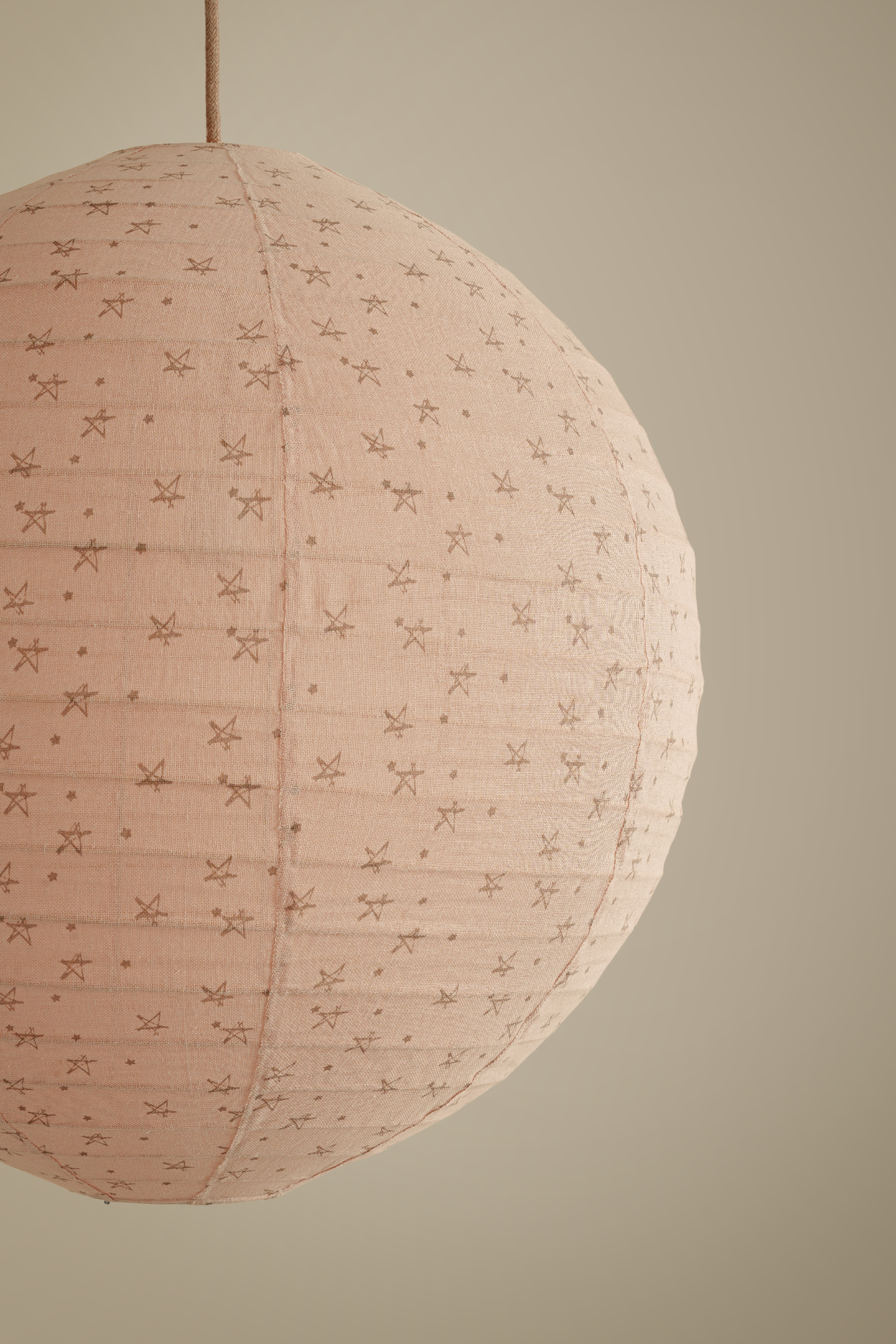 Starshine charcoal prints on blush linen